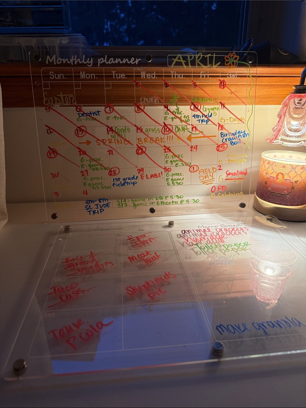 Clear Acrylic Monthly Planner